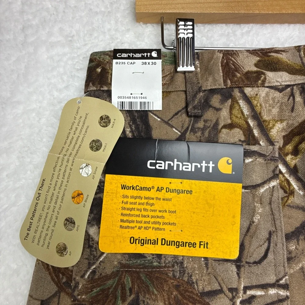 Carhartt Work Camo AP Dungaree Fit Pants Mens 38X30 B235 CAP Camo‎ NWT NOS